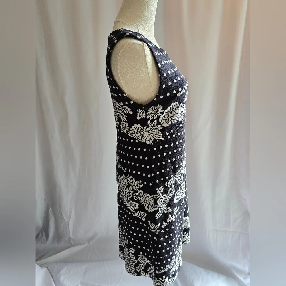Maeve Anthropologie Floral Dot Sleeveless Sheath Dress Black and White Sz Small - Picture 7 of 12